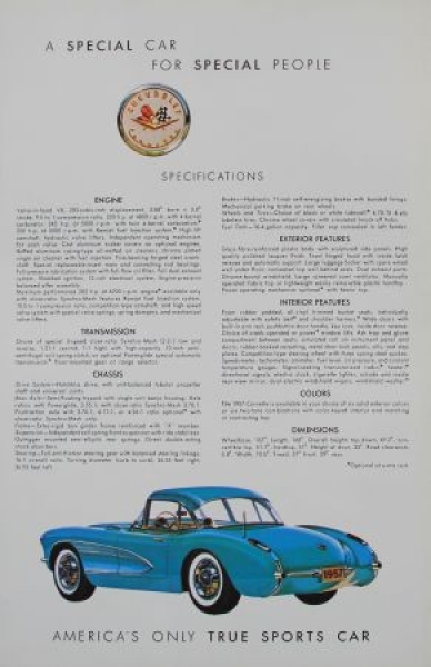 Chevrolet Corvette Modelprogram 1956 "Fun"  Carbrochure (0690)
